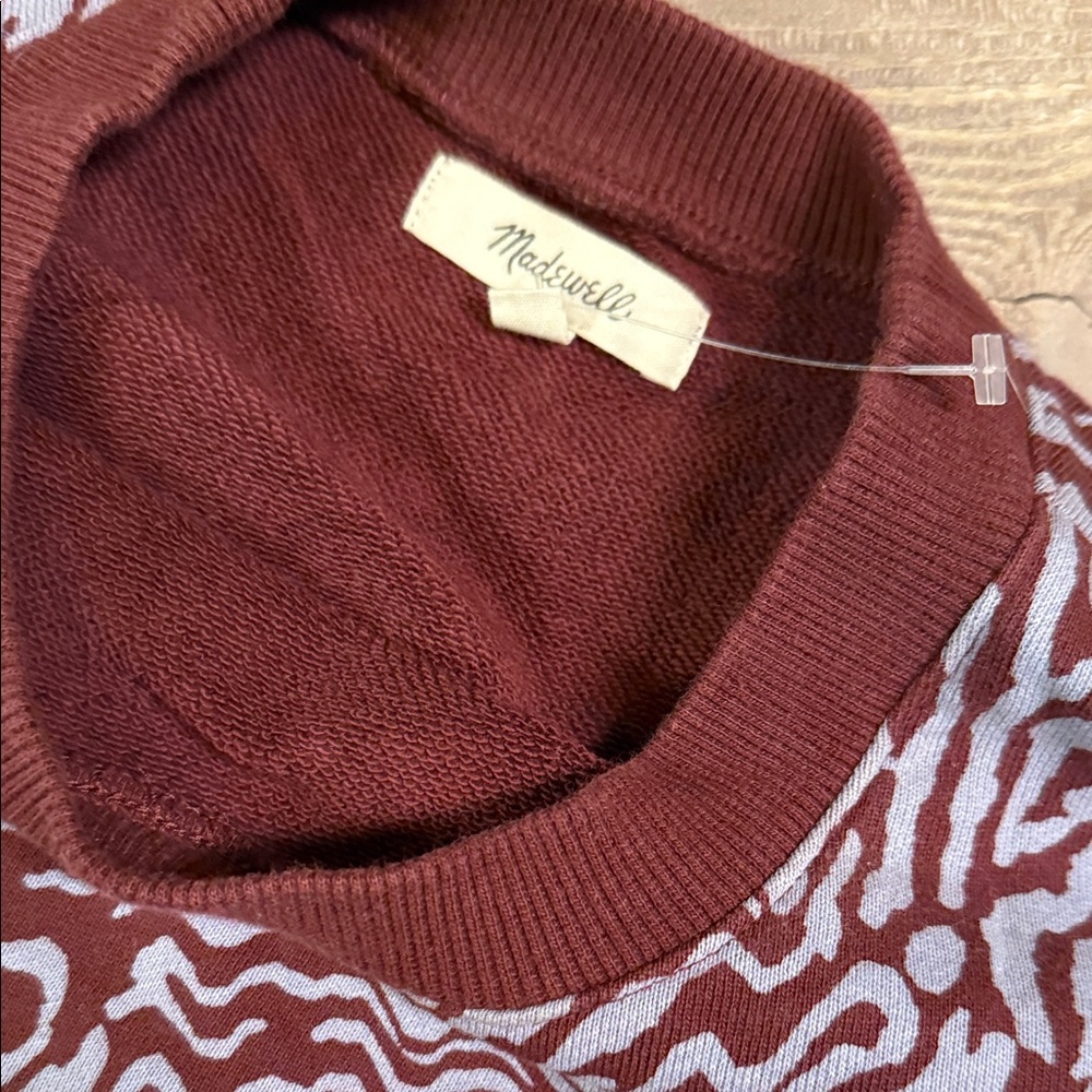Madewell Maroon Patterned Oversized Sweatshirt - image 2